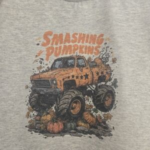 Gildan Gray Kids Monster Truck Tee with Orange Graphic